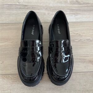 BAMBOO Shiny Black Loafers